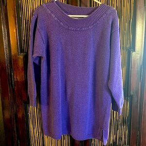 90s Vintage Oversized Purple Knit Sweater Tunic